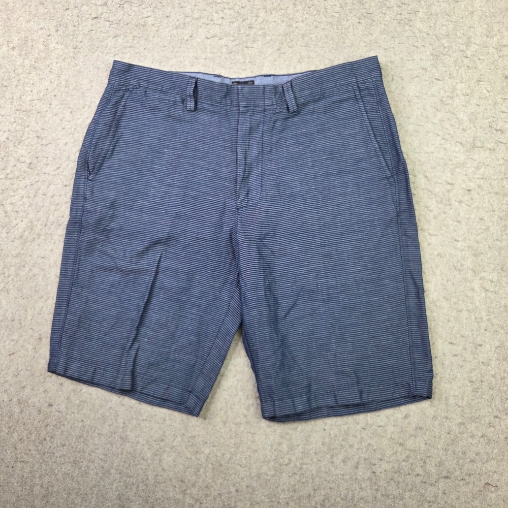 J. Crew Club Baird McNutt Irish Linen Chino Shorts Mens 33" Blue Coastal Preppy